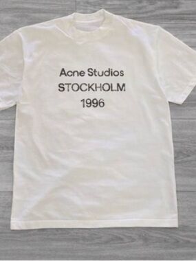 Acne Studios White 'Stockholm 1996' Logo Tee